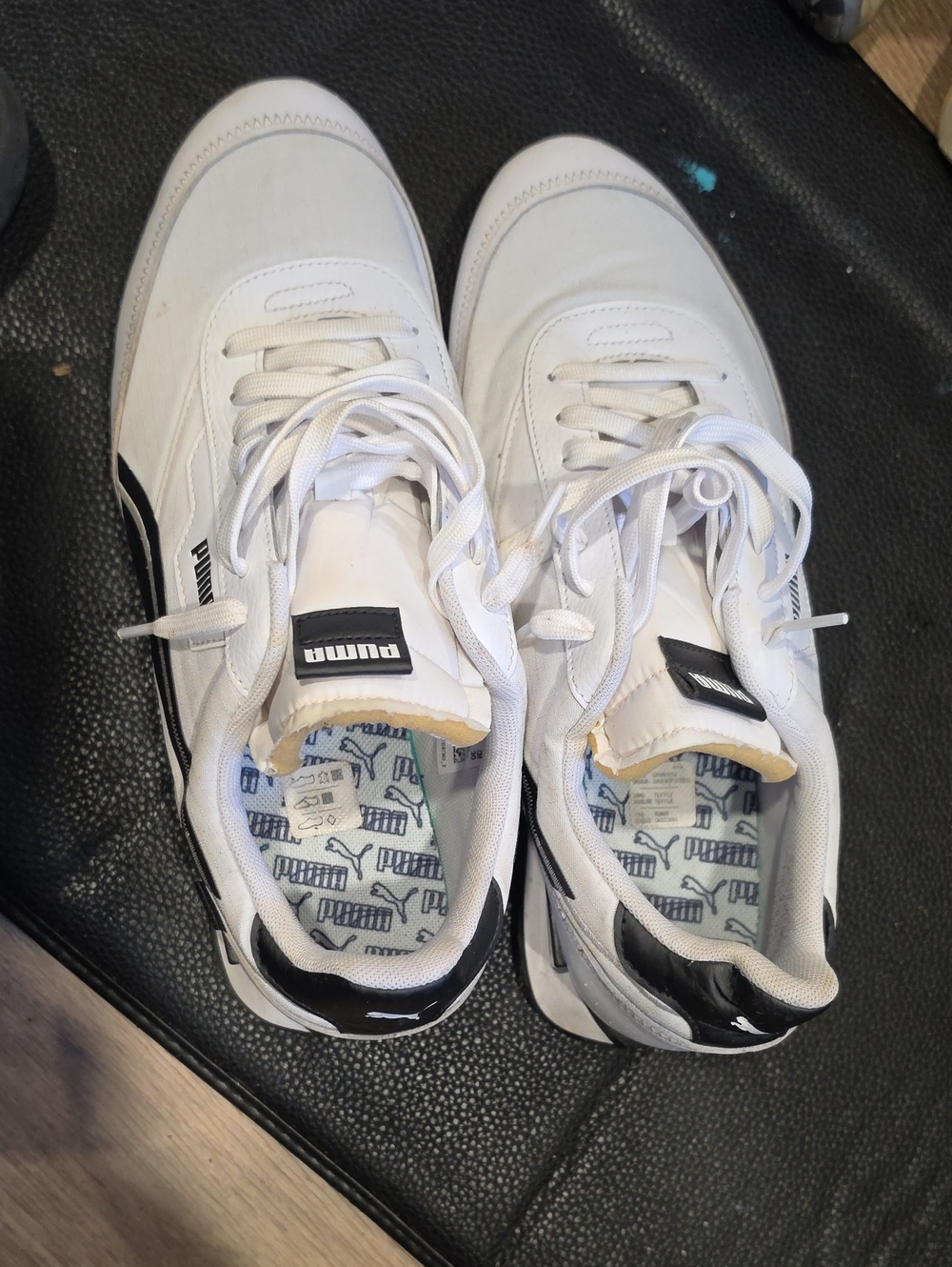 Puma White Sneakers with Black Accents